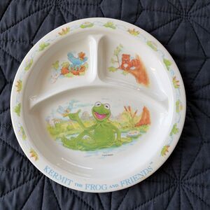 Vintage Kermit the Frog and Friends Divided Plate EDEN Taiwan Jim Henson 8.5"